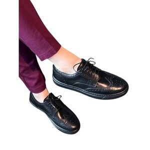 Mocalmo Women's Aida Calf Leather Sneakers in Black 11 NWOB